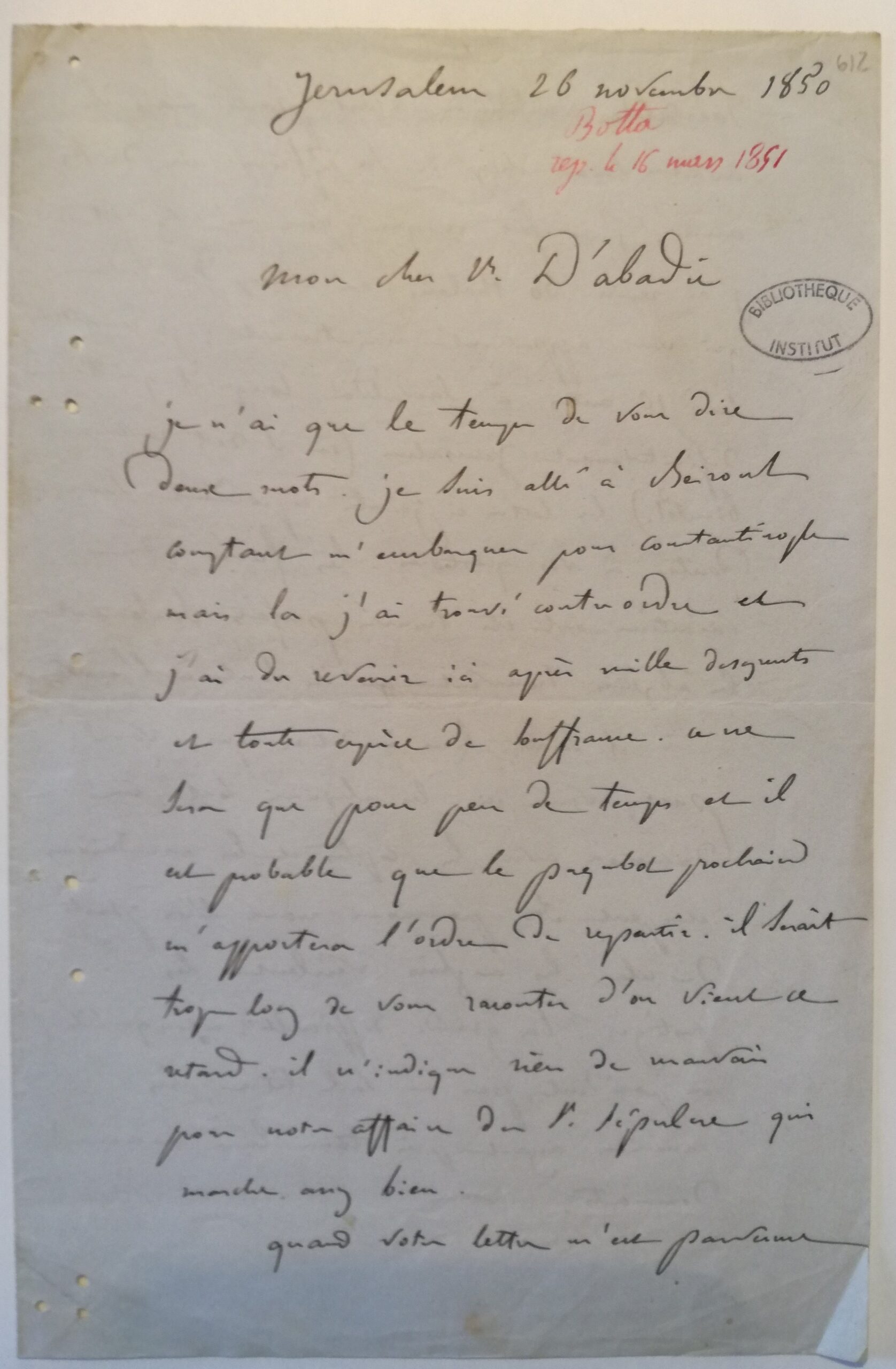 Institut de France - MS 2070/612