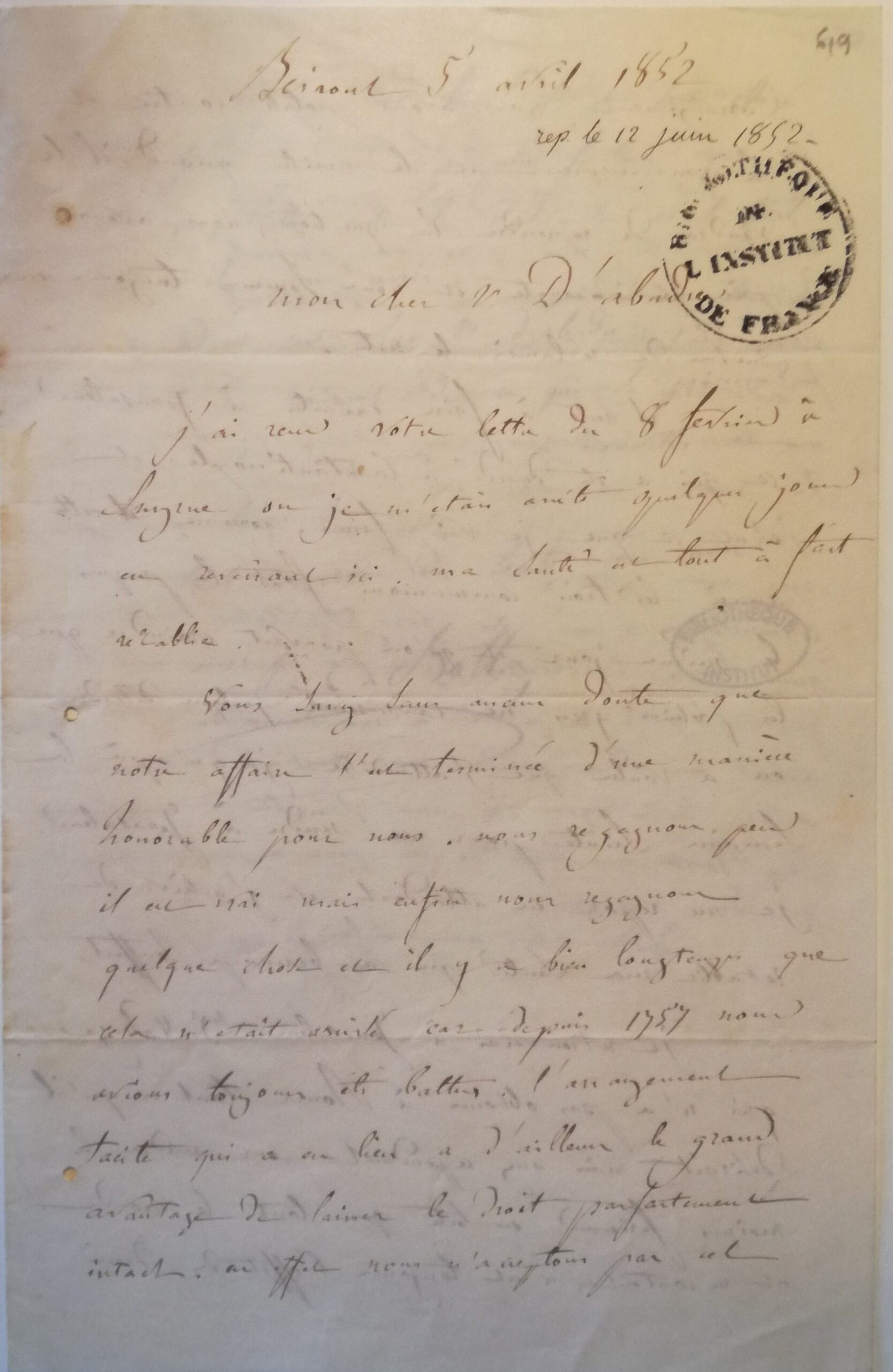 Institut de France - MS 2070/619