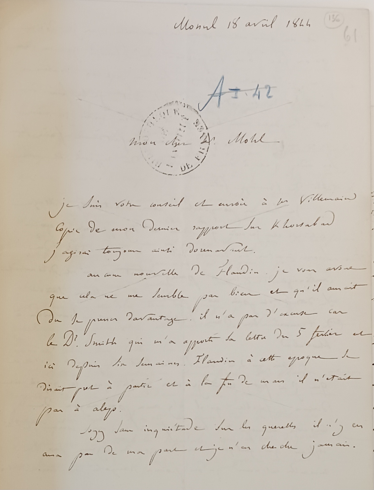 Institut de France - MS 2976/61
